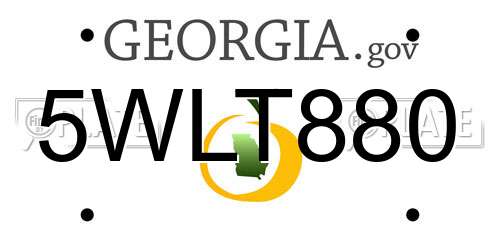 5WLT880 Georgia License Plate
