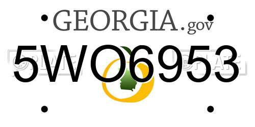 5WO6953 Georgia License Plate