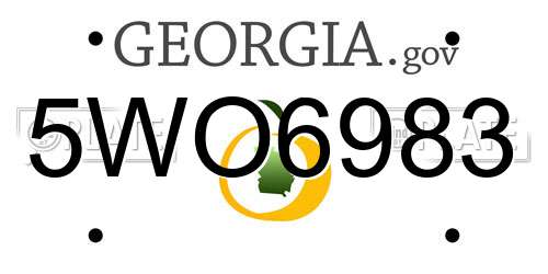 5WO6983 Georgia License Plate