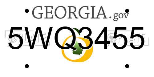 5WQ3455 Georgia License Plate