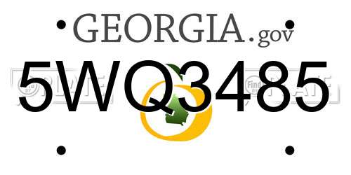 5WQ3485 Georgia License Plate