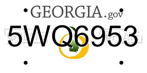 5WQ6953 Georgia License Plate