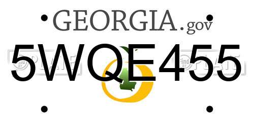 5WQE455 Georgia License Plate