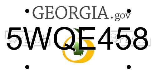 5WQE458 Georgia License Plate