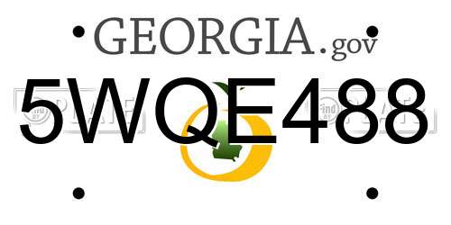5WQE488 Georgia License Plate