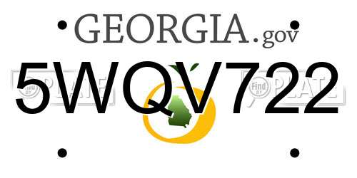 5WQV722 Georgia License Plate
