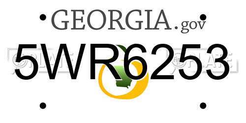 5WR6253 Georgia License Plate