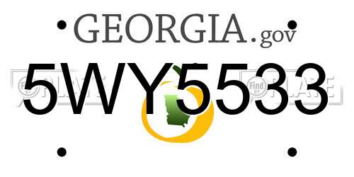5WY5533 Georgia License Plate