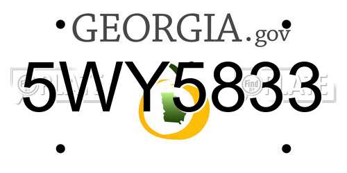 5WY5833 Georgia License Plate