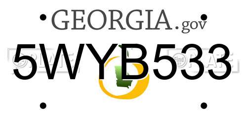 5WYB533 Georgia License Plate