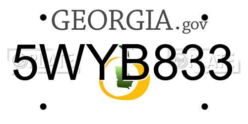 5WYB833 Georgia License Plate