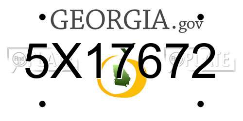 5X17672 Georgia License Plate