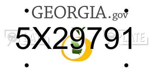 5X29791 Georgia License Plate
