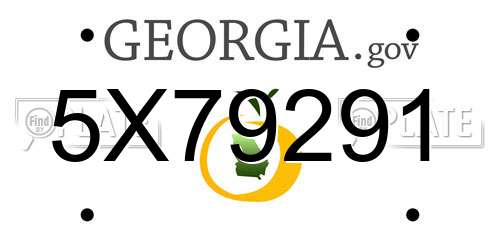 5X79291 Georgia License Plate