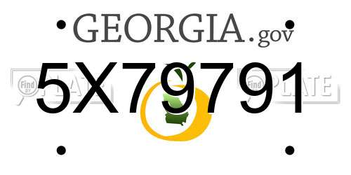 5X79791 Georgia License Plate