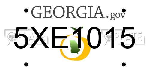 5XE1015 Georgia License Plate