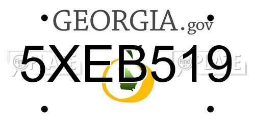 5XEB519 Georgia License Plate