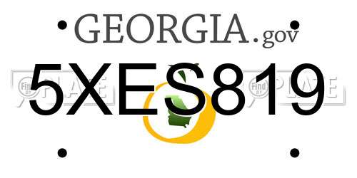 5XES819 Georgia License Plate