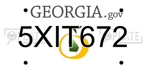 5XIT672 Georgia License Plate