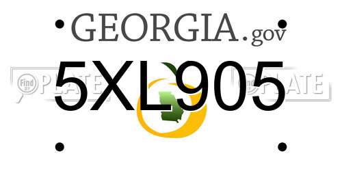 5XL905 Georgia License Plate