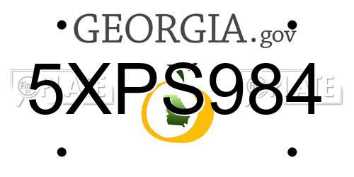 5XPS984 Georgia License Plate