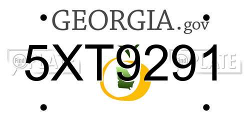 5XT9291 Georgia License Plate