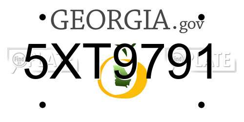 5XT9791 Georgia License Plate