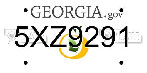 5XZ9291 Georgia License Plate