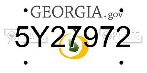 5Y27972 Georgia License Plate