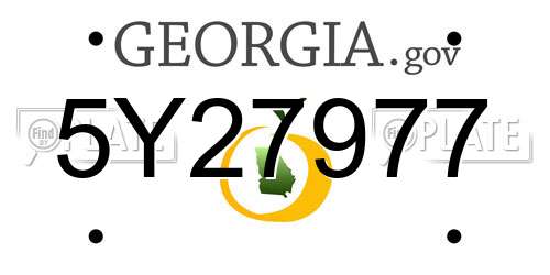 5Y27977 Georgia License Plate