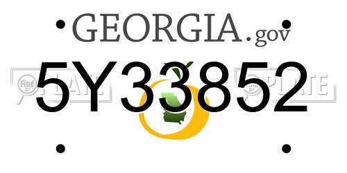 5Y33852 Georgia License Plate