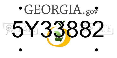 5Y33882 Georgia License Plate