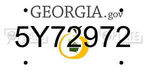 5Y72972 Georgia License Plate