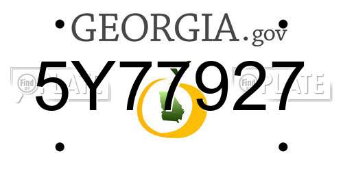 5Y77927 Georgia License Plate