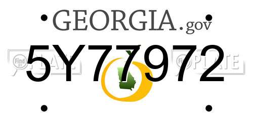 5Y77972 Georgia License Plate