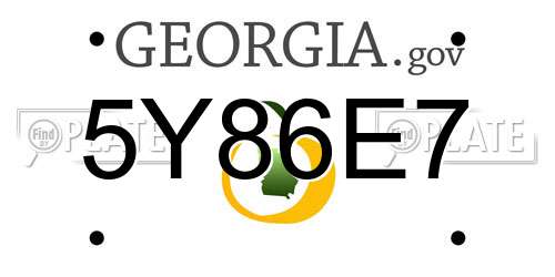 5Y86E7 Georgia License Plate
