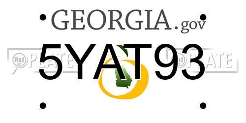 5YAT93 Georgia License Plate