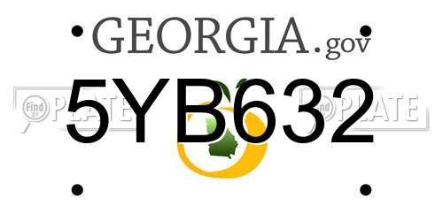 5YB632 Georgia License Plate
