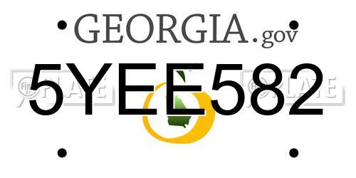 5YEE582 Georgia License Plate
