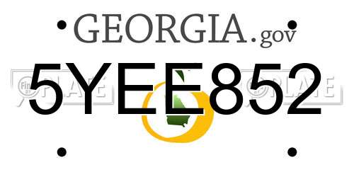 5YEE852 Georgia License Plate