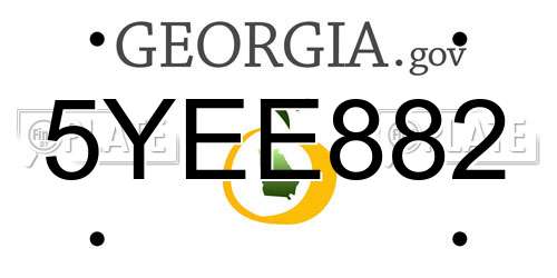 5YEE882 Georgia License Plate
