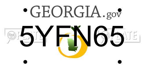 5YFN65 Georgia License Plate