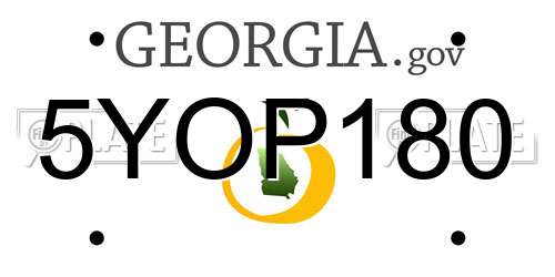 5YOP180 Georgia License Plate