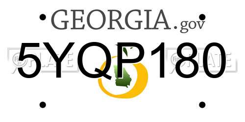 5YQP180 Georgia License Plate