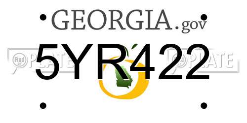 5YR422 Georgia License Plate