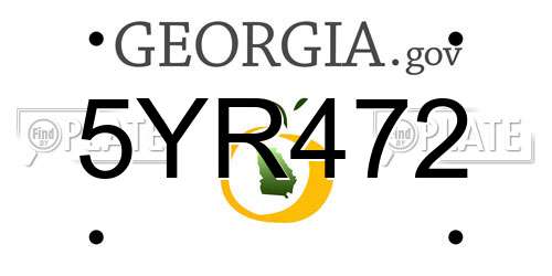 5YR472 Georgia License Plate