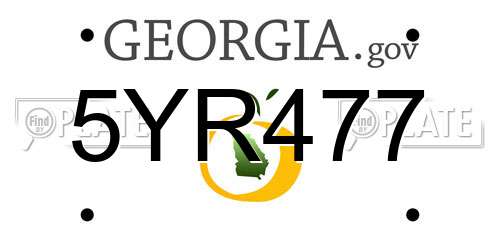 5YR477 Georgia License Plate