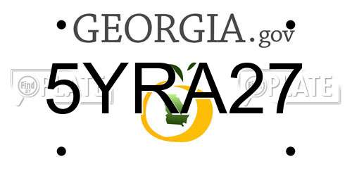 5YRA27 Georgia License Plate