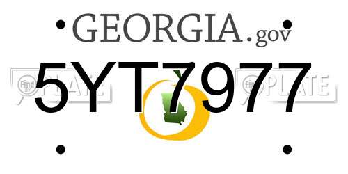 5YT7977 Georgia License Plate
