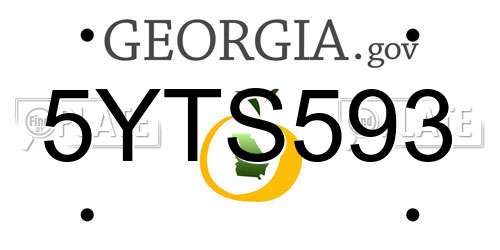 5YTS593 Georgia License Plate